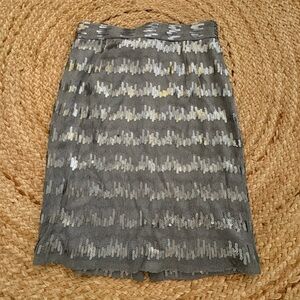 ANTONIO MELANI Gray Blue Sequin Pencil Skirt